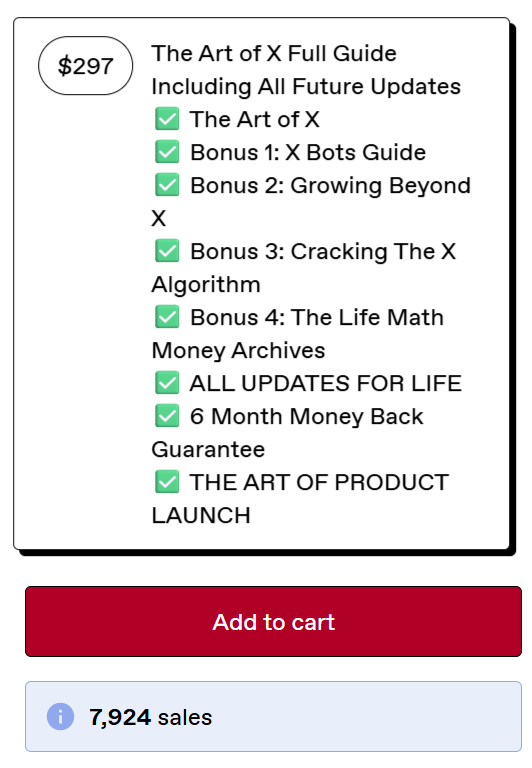The Art of X — Make Money Guide live listing screenshot