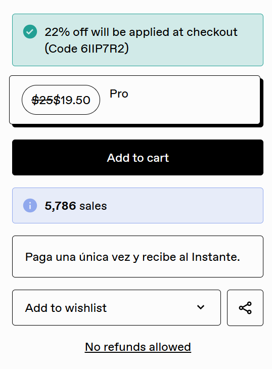 Notion Pro Bundle live listing screenshot