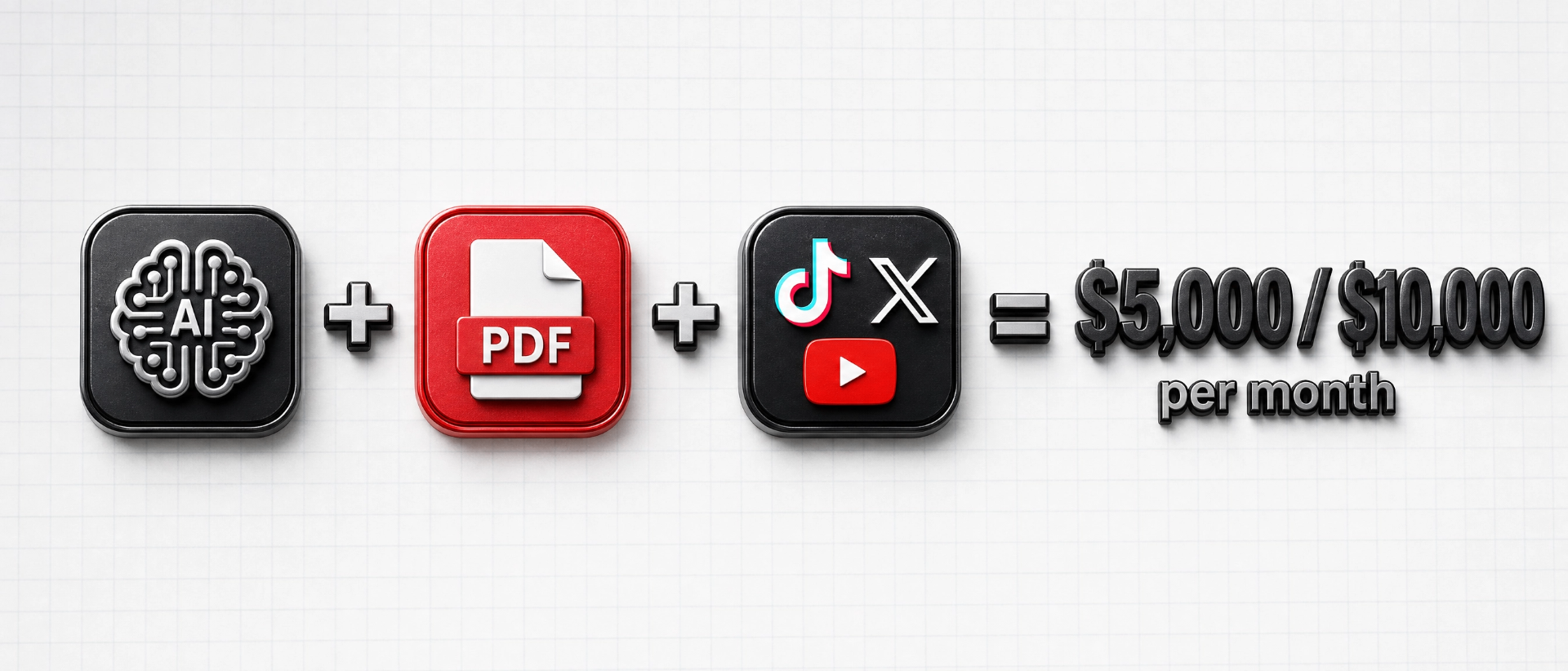 AI + PDF + Social = $5,000 / $10,000 per month formula